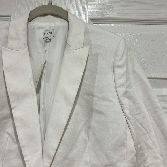 J. Crew Factory Linen-blend One-button Blazer White Size 12 - Picture 2 of 7